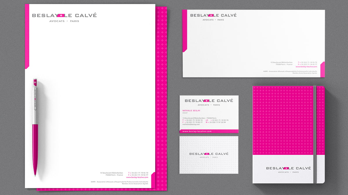 Beslay + Le Calvé avocats - Création du logotype et de la papeterie